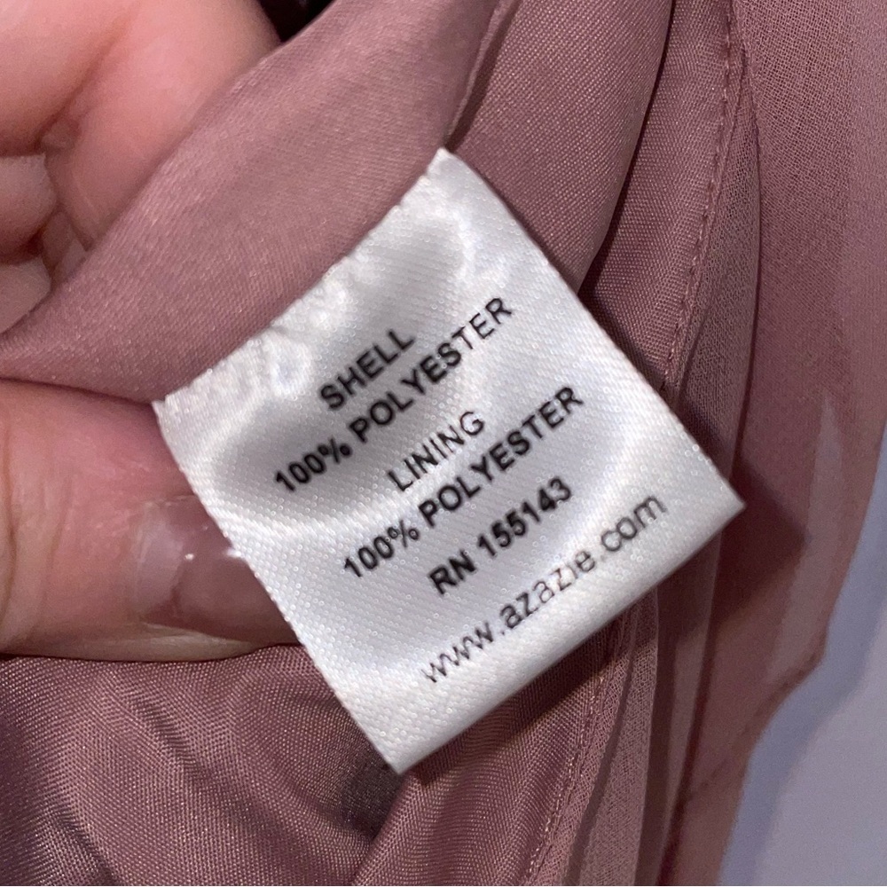 Azazie Evalleen Dusty Rose A-Line Pleated Chiffon Dress Size 12 - Picture 5 of 12